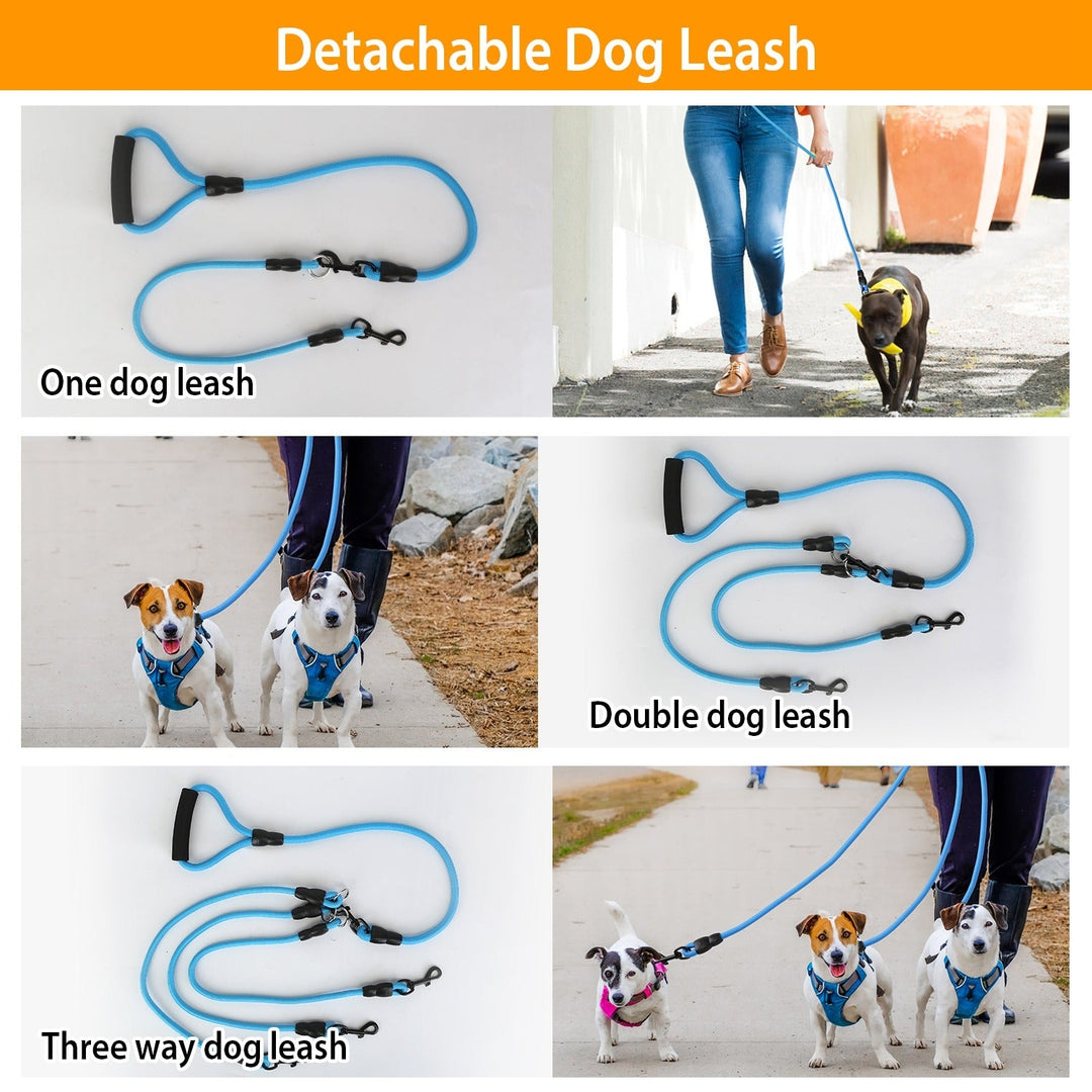 3 Dog Leash Traction Rope Walking Training Lead with Padded Handle Image 4