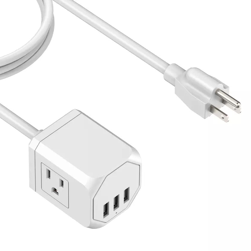 3 Wall Outlets with 3 USB Ports (5ft cord) Image 3