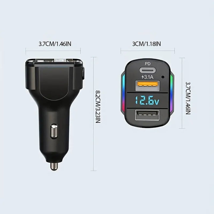 3-in-1 65W 3-port USB PD Fast Car Charger Image 7