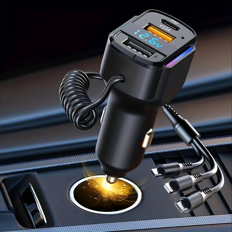 3-in-1 65W 3-port USB PD Fast Car Charger Image 8