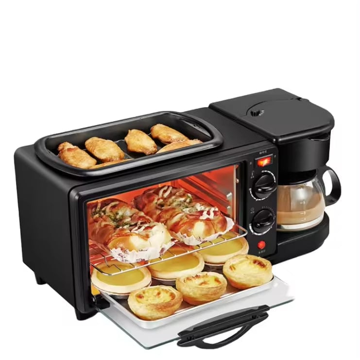 3-in-1 Breakfast Toaster Oven Fryer and Coffee Maker Station Image 1