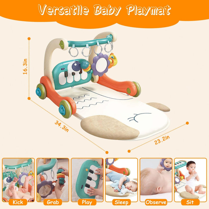 3-in-1 Baby Gym Playmat with Learning Walker for 0-12 Months Old Image 8