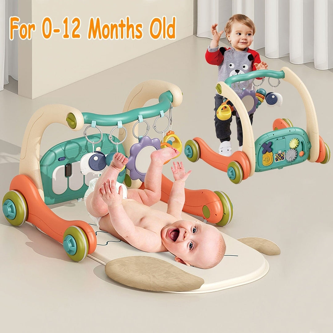 3-in-1 Baby Gym Playmat with Learning Walker for 0-12 Months Old Image 12