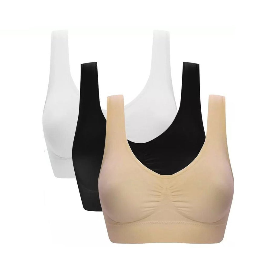 3-Pack: Essential Lounging Microfiber Padded Bras Image 1