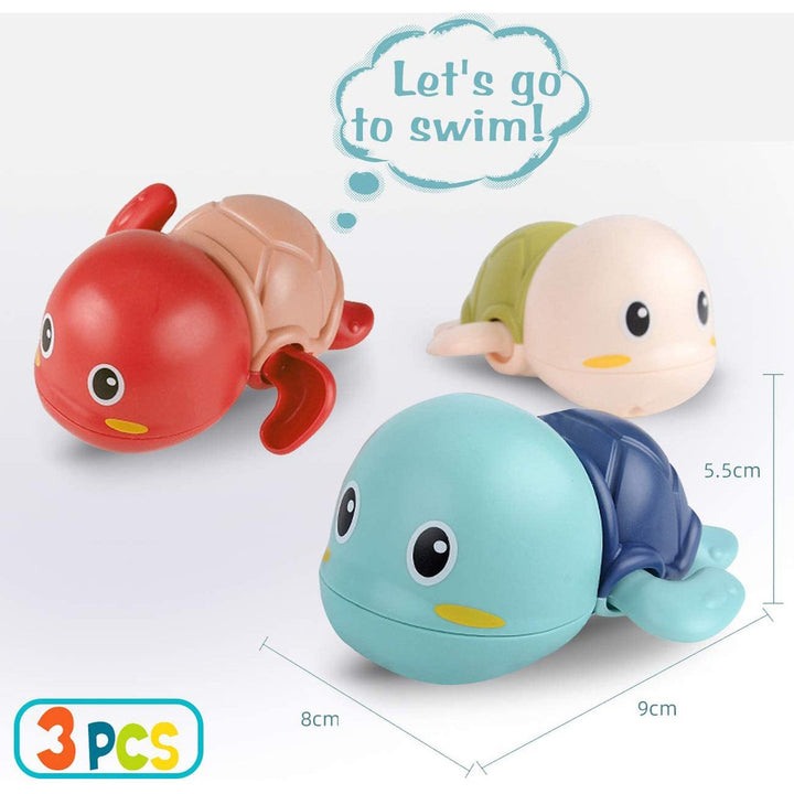 3-Pack: Cute Swimming Turtle Bath Toys Image 6