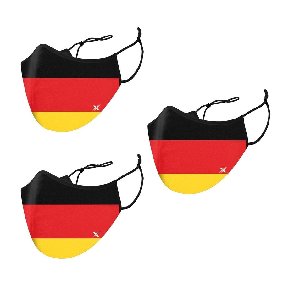 3-Pack: Germany Flag Double Layered Reusable Mask With Adjustable Loops Image 1