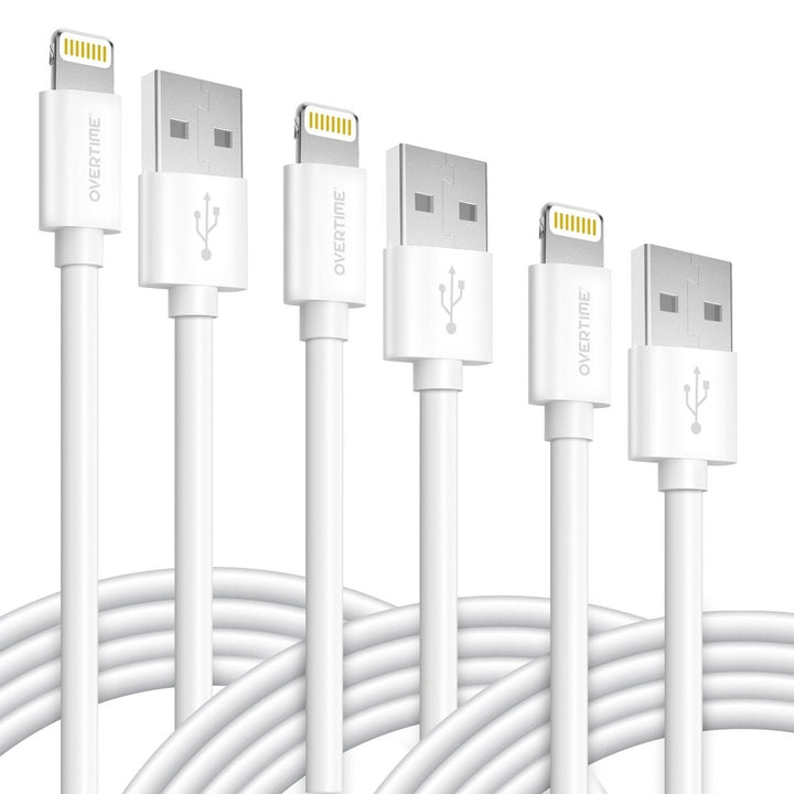 3-Pack: 4 Ft. Overtime Apple MFi Certified Lightning Cable Image 1