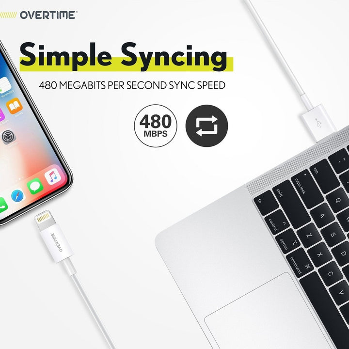 3-Pack: 4 Ft. Overtime Apple MFi Certified Lightning Cable Image 4