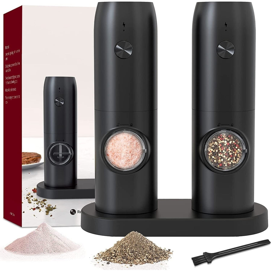 2-Piece Set: Electric Salt and Pepper Grinder Image 1