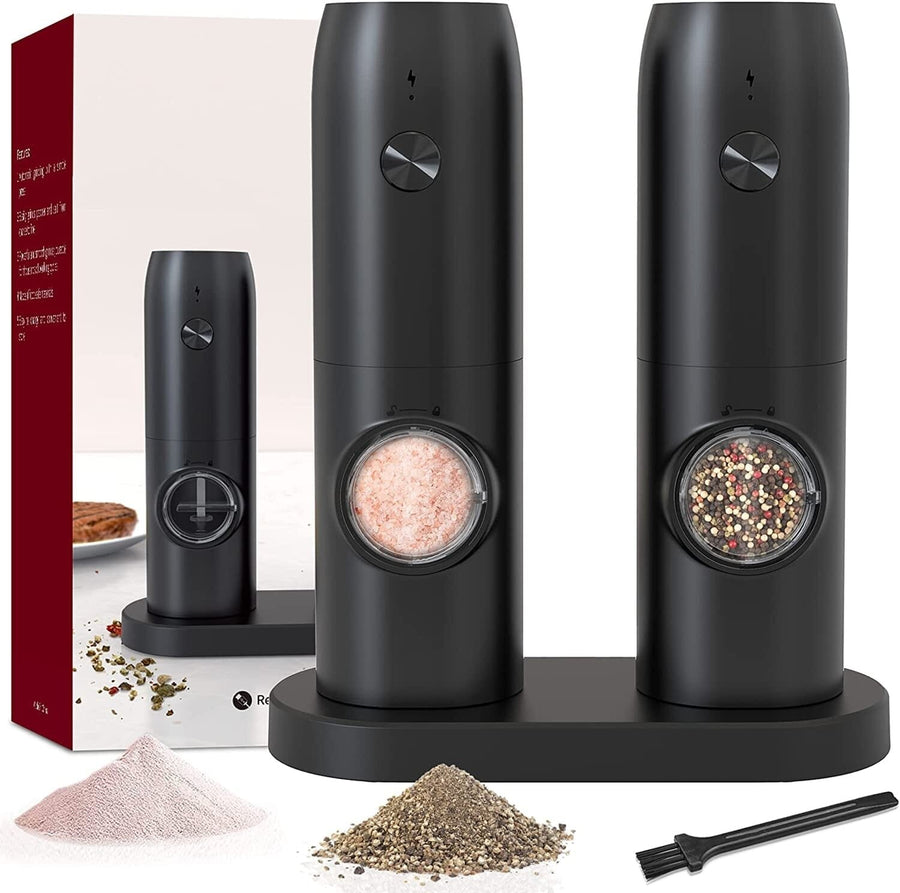 2-Piece Set: Electric Salt and Pepper Grinder Image 1