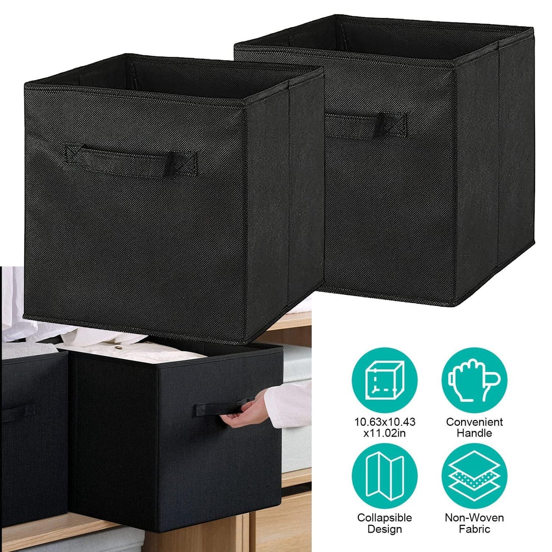 2-Piece Set: Storage Bin Non-Woven Fabric Cube Organizer Image 4