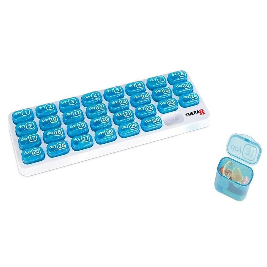 31 Day Monthly Pill and Vitamin Organizer with Large Removable Pods Image 1