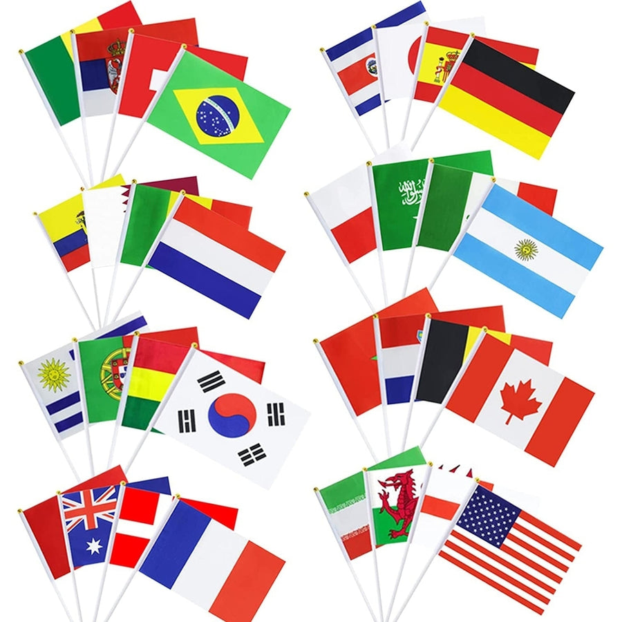 32-Pieces: World Cup 2022 Participating National Teams Flags Image 1