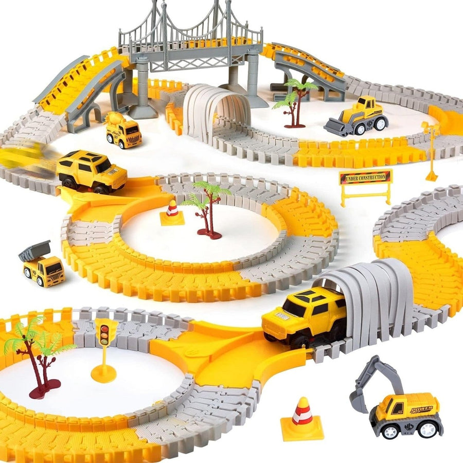 340-Piece: Construction Race Track Toy Set Image 1