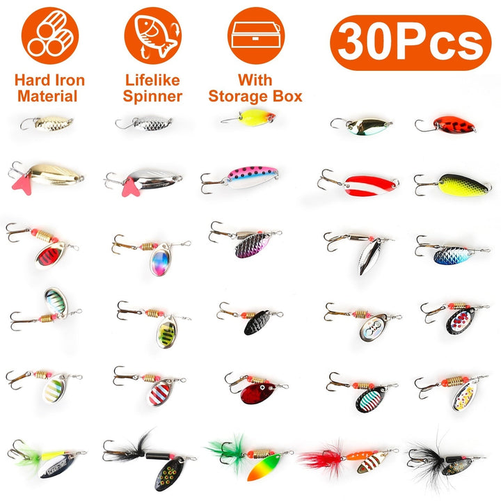 30-Piece: Fishing Metal Spoon Lures Kit Image 4