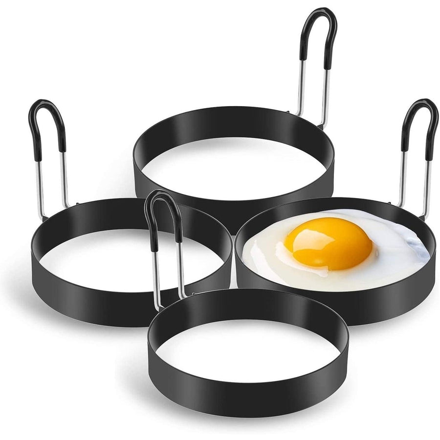 4-Pack: Stainless Steel Egg Cooking Ring Image 1