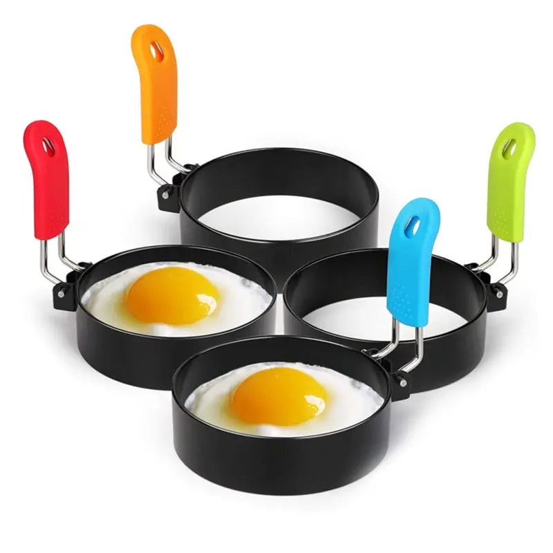 4-Pack: Stainless Steel Egg Non-Stick Omelet Ring Image 1