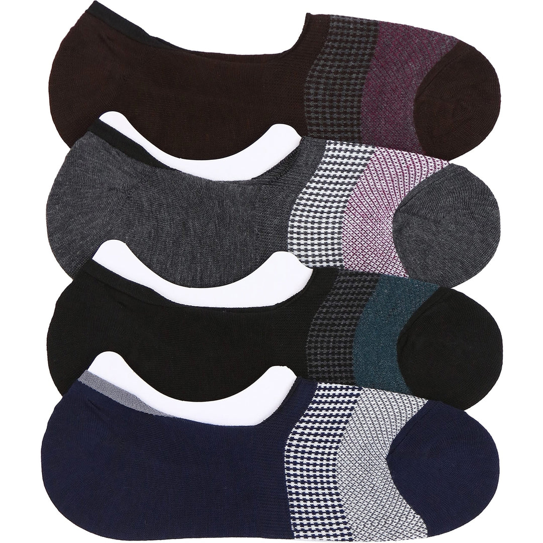 4-Pack: ToBeInStyle Womens Patterned No Show Socks with Heel Grip Image 2