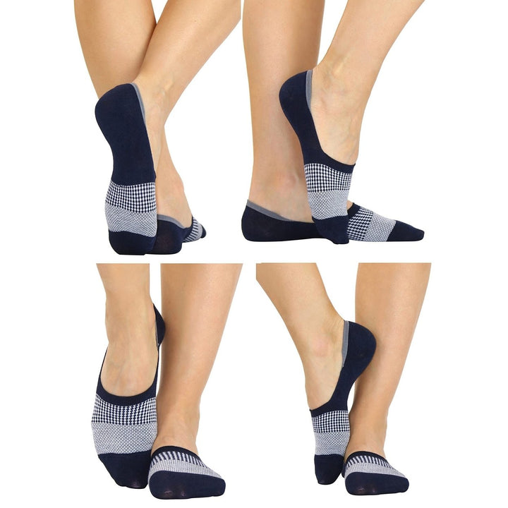 4-Pack: ToBeInStyle Womens Patterned No Show Socks with Heel Grip Image 4