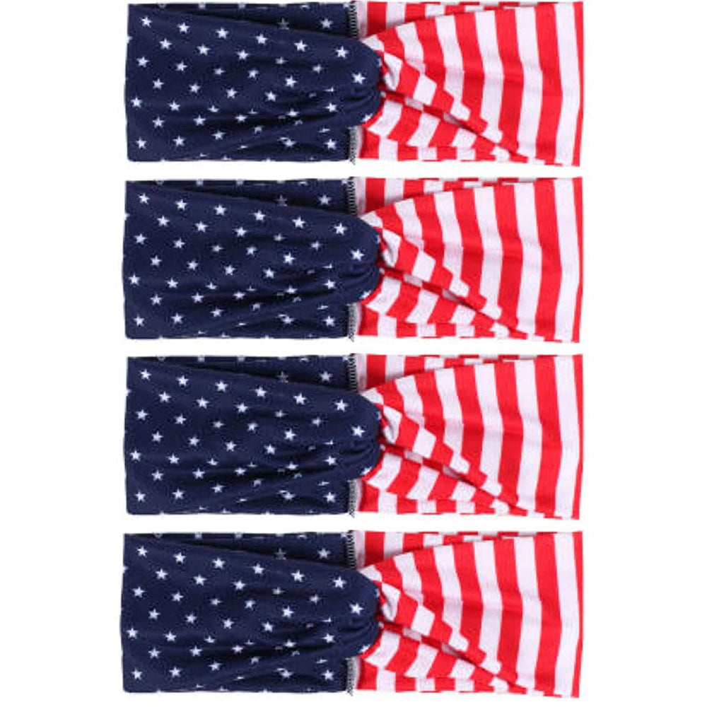 4-Pack: USA American Flag Headbands Image 2