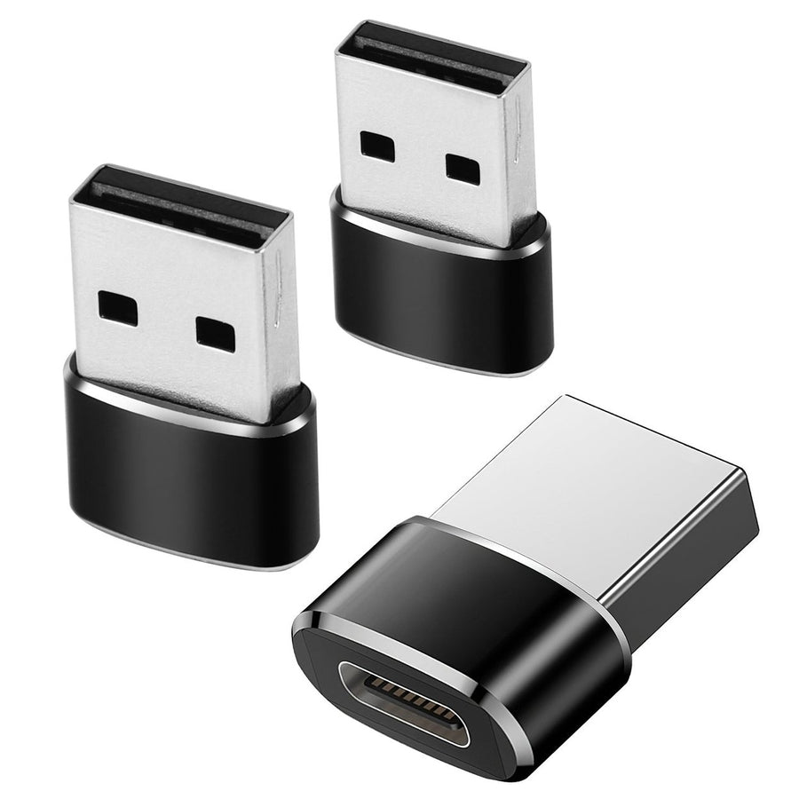 3-Pack: USB C Type-C Female to USB Type A Male Port Converter Image 1