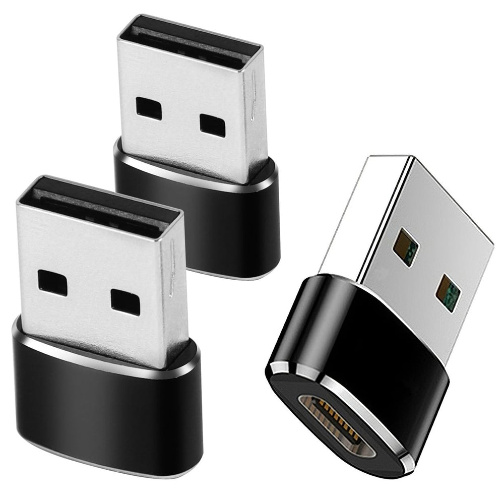 3-Pack: USB C Type-C Female to USB Type A Male Port Converter Image 2