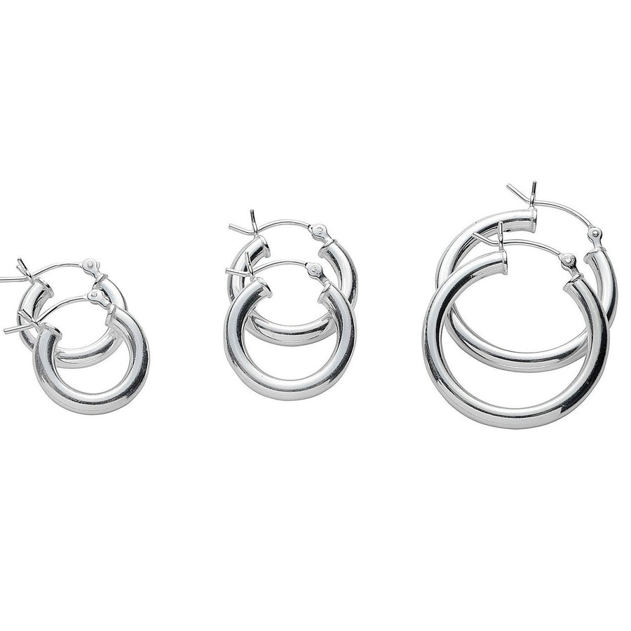 3-Pair Set: Classic Polished Hoop Earrings Image 1