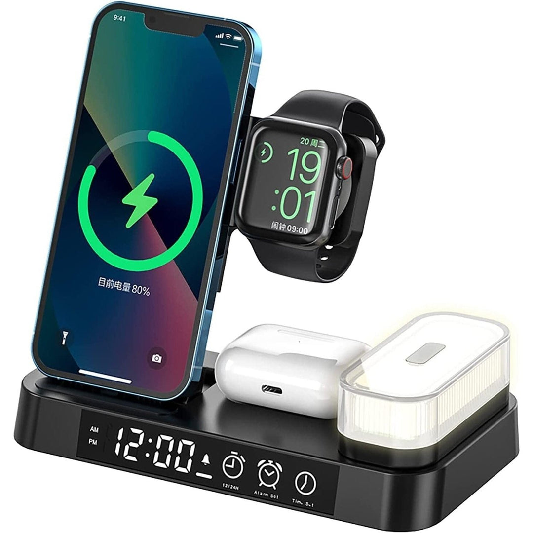 4-in-1 Wireless Charging Station with LED Night Light Image 1