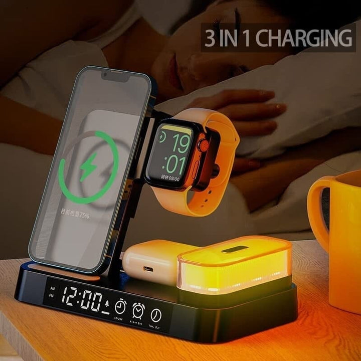 4-in-1 Wireless Charging Station with LED Night Light Image 4