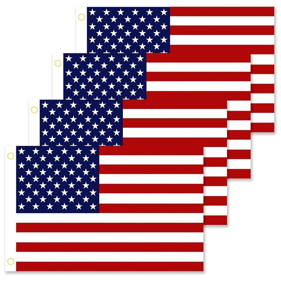 4-Pack: American US Flags Image 1