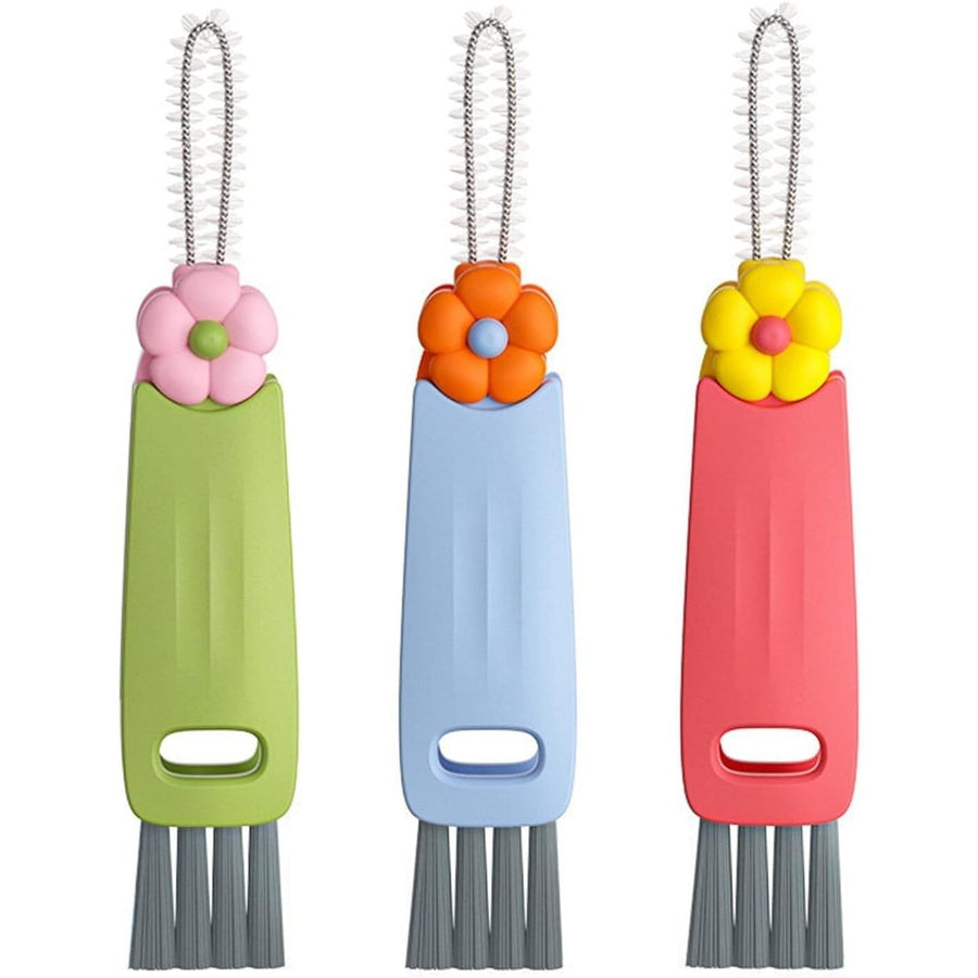 3-Piece: 3-in-1 Petal Cup Lid Cleaning Brush Image 1