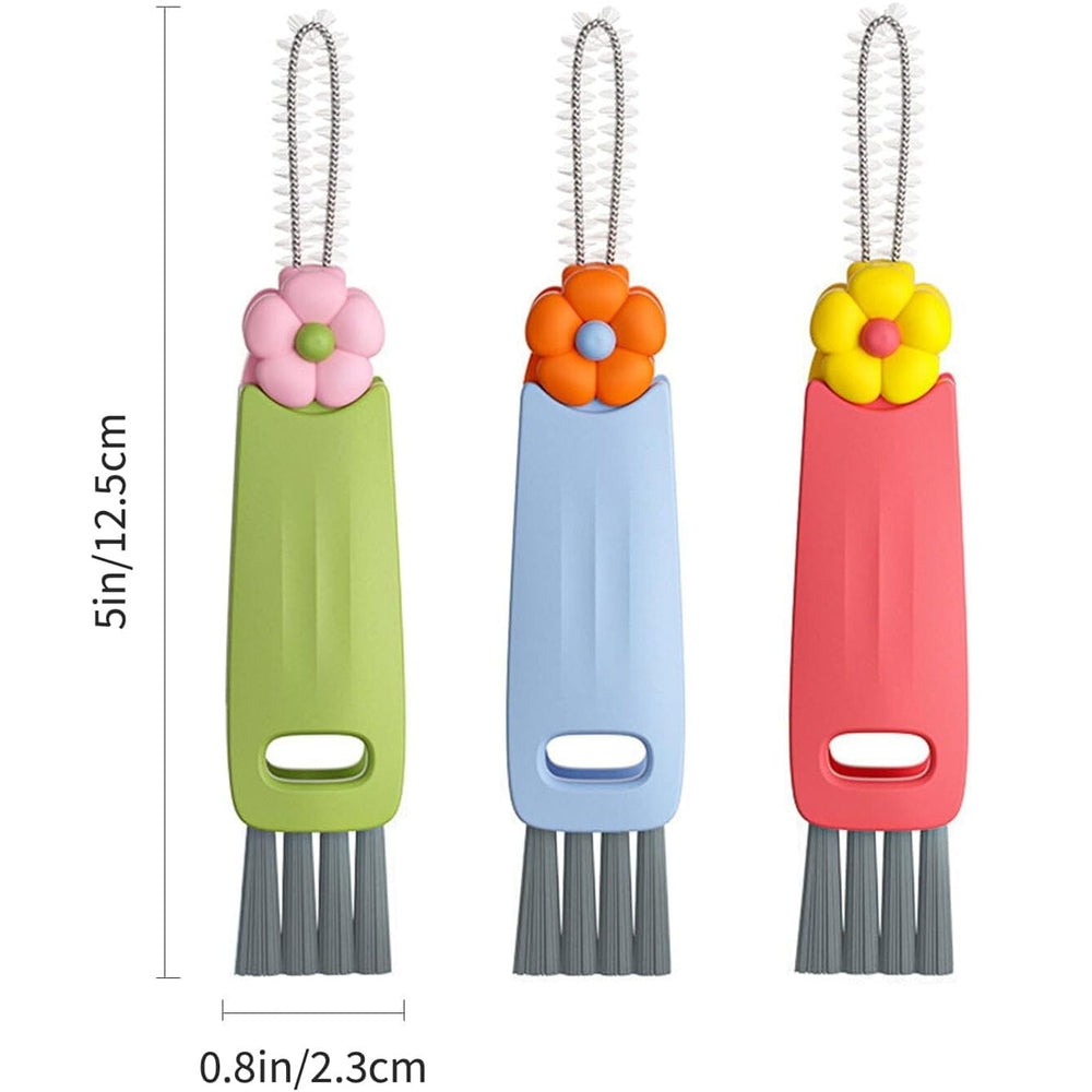 3-Piece: 3-in-1 Petal Cup Lid Cleaning Brush Image 2