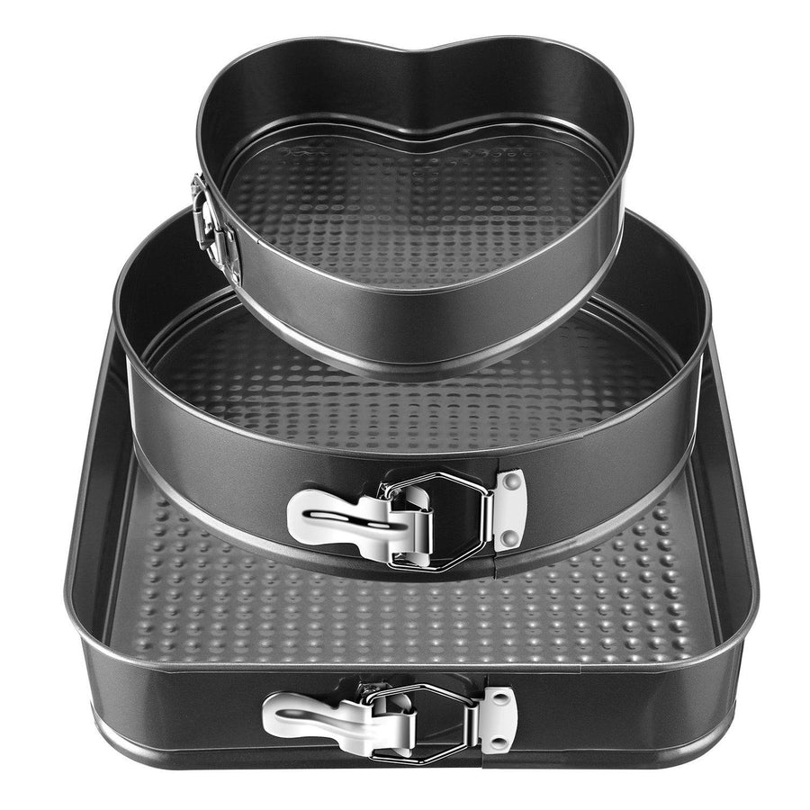 3-Piece: Non-stick Springform Cake Pan Set with Removable Bottom Image 1