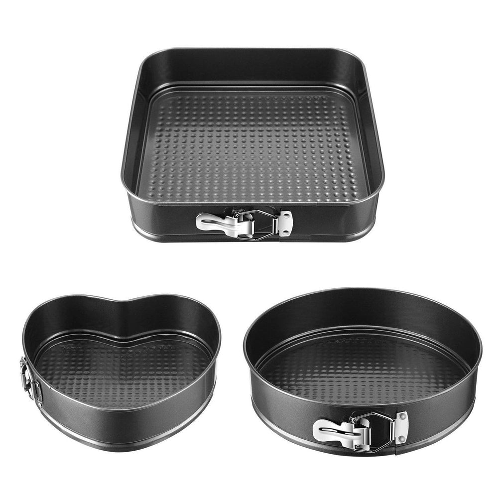 3-Piece: Non-stick Springform Cake Pan Set with Removable Bottom Image 2