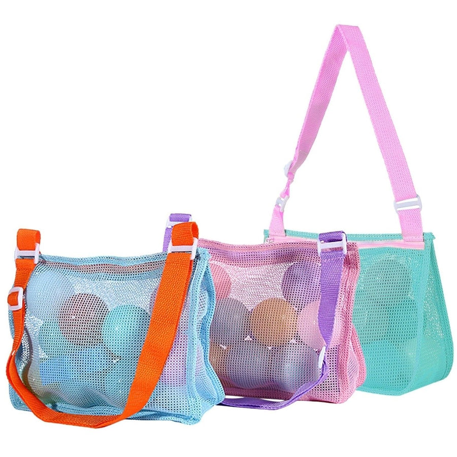 3-Pieces: Beach Mesh Bags Seashell Sand Tote Bag Image 1