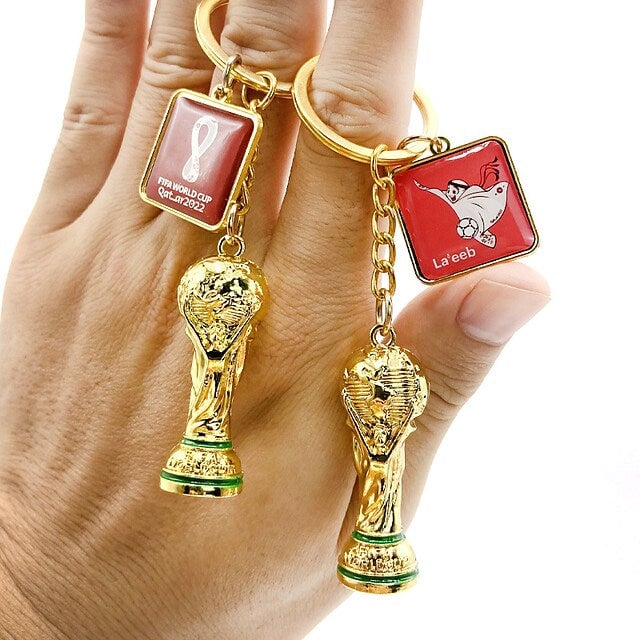 3-Pieces: Keychain Small Pendant Mascot Emblem 2022 Qatar World Cup Image 1