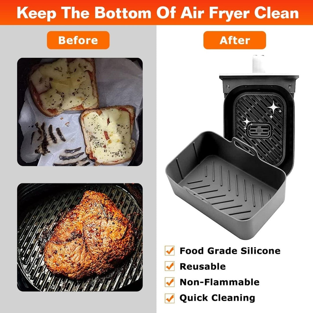 3-Pieces: Reusable Foldable Air Fryer Silicone Pot for 4+ Quart Air Fryer Oven Image 11