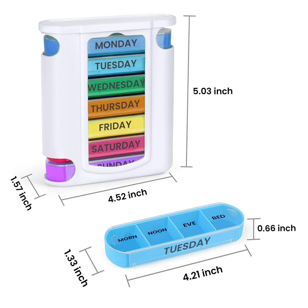 4 Times A Day White 7 Day Stackable Daily Pill And Medicine Organizer White Image 3