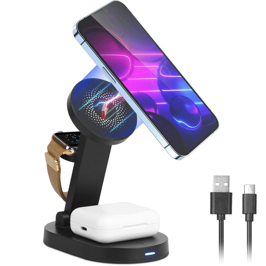 4-in-1 15W Foldable Magnetic Wireless Charging Station Image 1