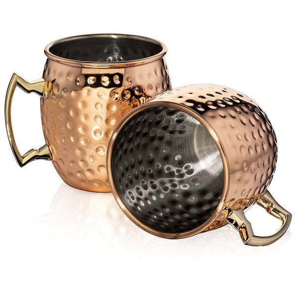 4-Pack: Hammered Copper Plated Moscow Mule Mug Image 2