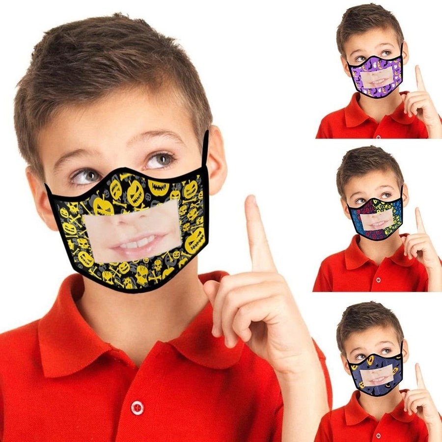 4-Pack: Kids Smile Window Face Mask Washable and Reusable Image 1