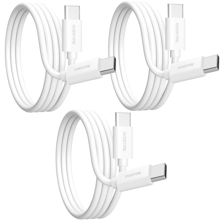 3-Pack: Overtime USB-C to USB-C Charging Cable Image 1