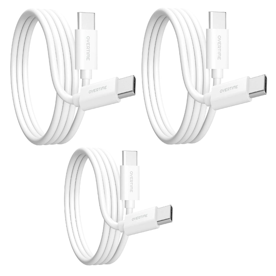 3-Pack: Overtime iOS Compatible Charger 10ft USB-C Charging Cord Image 1