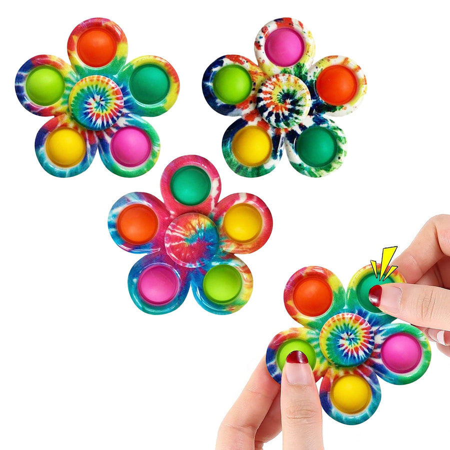 3-Pack: Pop Fidget Popper - 2-in-1 Bubble Fidget Spinner Image 1