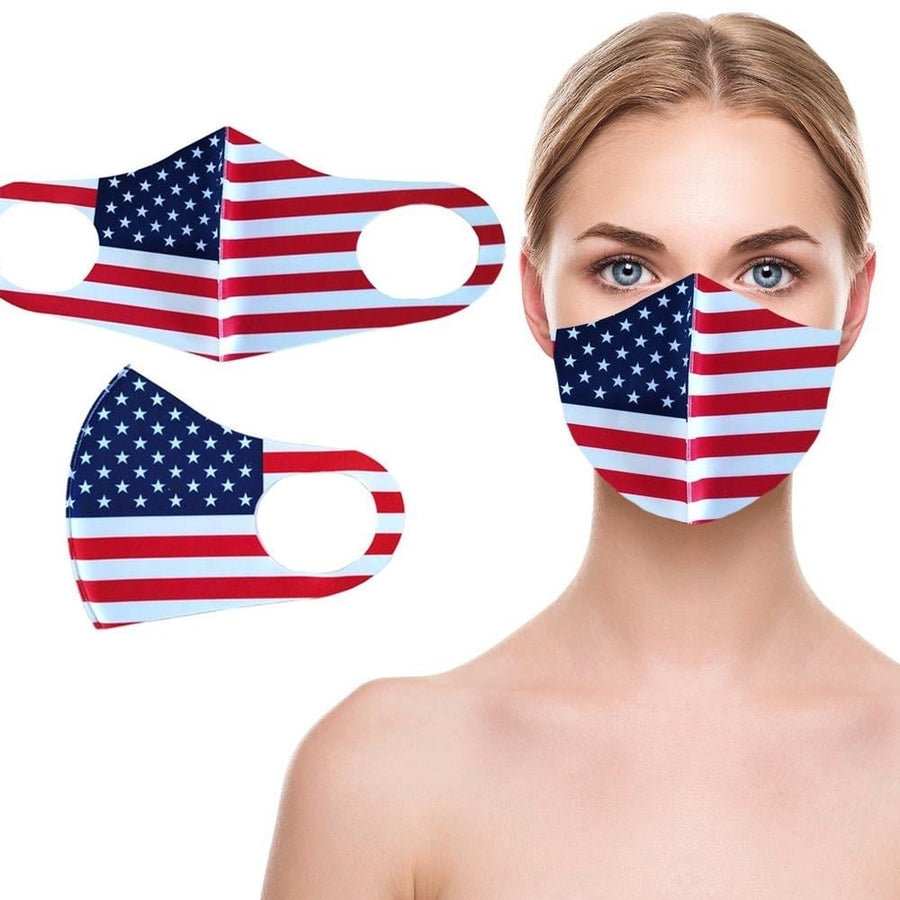 3-Pack: Reusable Non-Medical USA Flag Mask Image 1