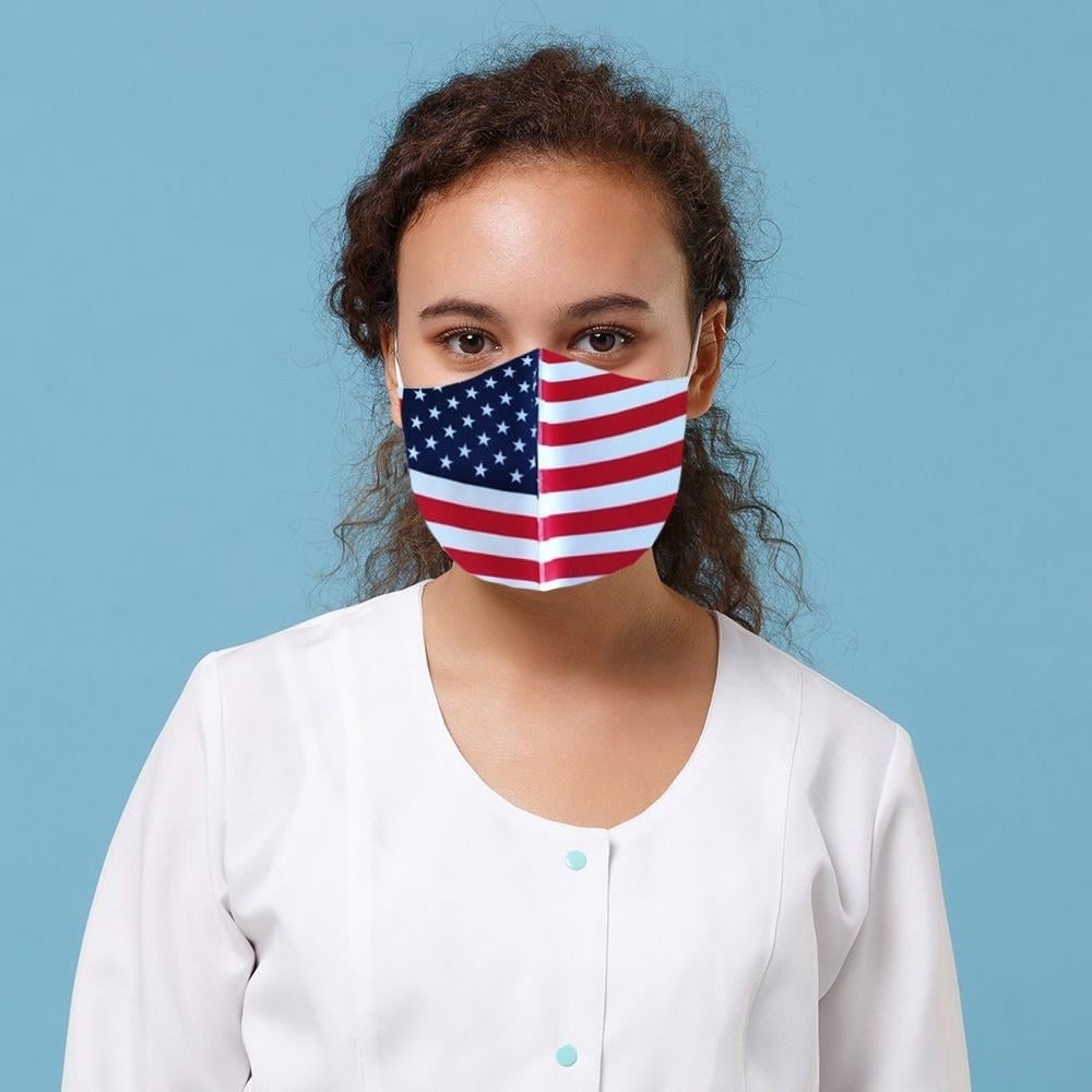 3-Pack: Reusable Non-Medical USA Flag Mask Image 2