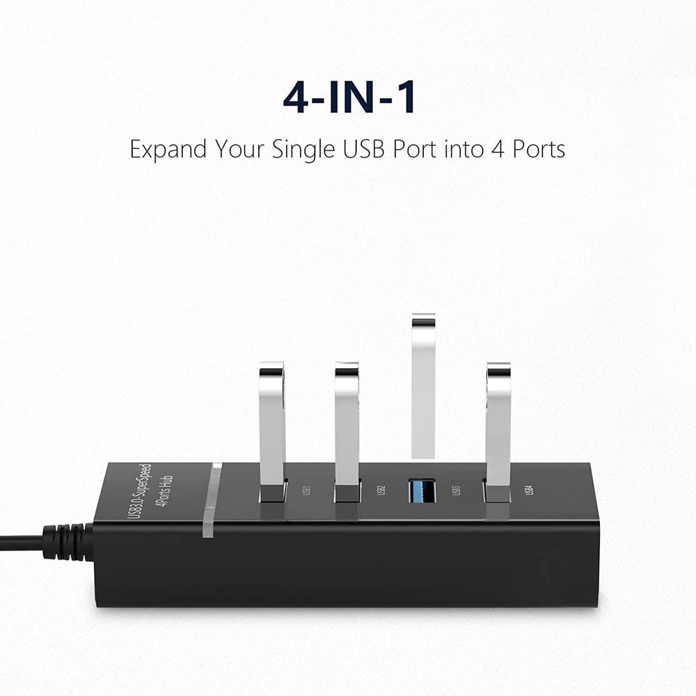 4-Port USB 3.0 USB Splitter with 3ft Extended Cable Image 2