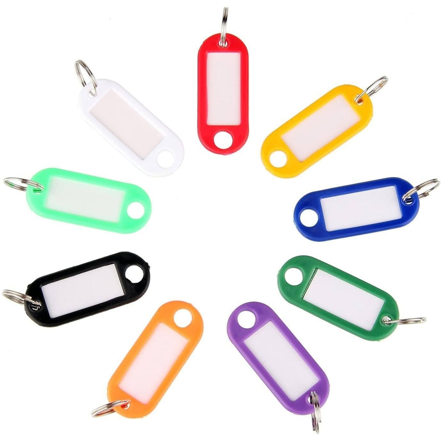 40-Pack: Uniclife Tough Plastic Key Tags with Split Ring Label Window Image 1