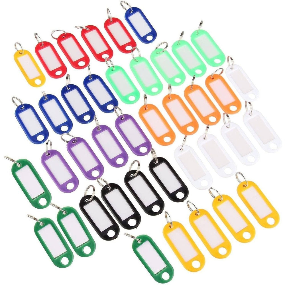 40-Pack: Uniclife Tough Plastic Key Tags with Split Ring Label Window Image 2