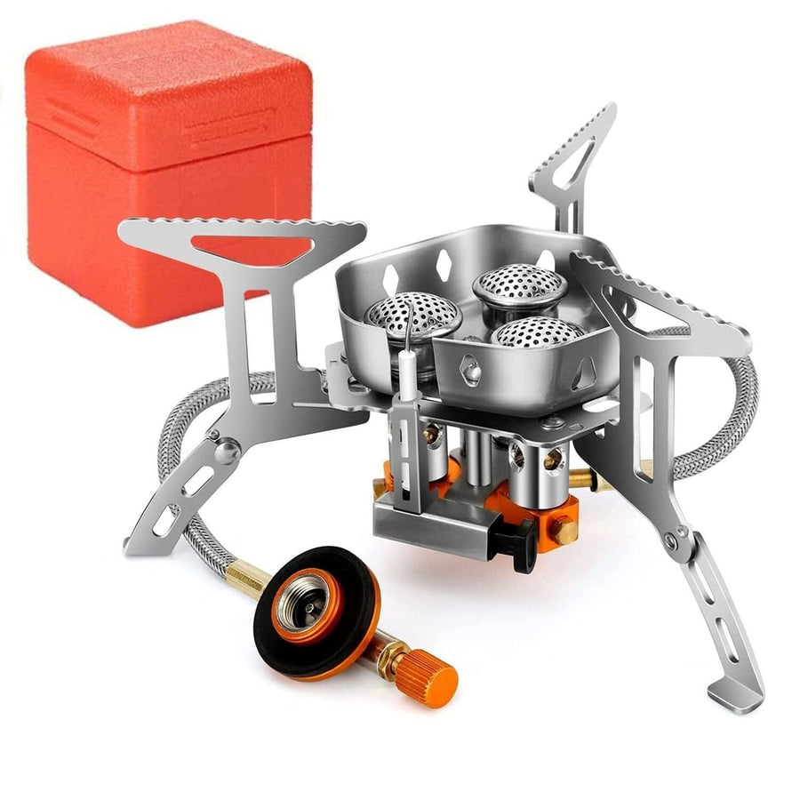 4000W Portable Camping Stove Foldable Powerful Gas Stove Backpacking Burner Image 1